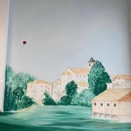 Une fresque murale à l’Hôpital de Jour oncologie au Centre Hospitalier de Saint-Palais