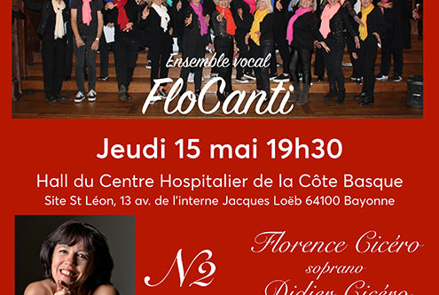 Concert solidaire Florence CICERO Centre Hospitalier Côte Basque – site Saint-Léon 15 mai