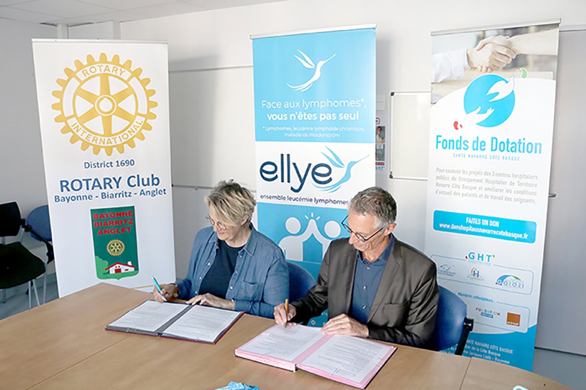 Signature de la Convention de partenariat entre le Fonds de Dotation Santé Navarre Côte Basque et l’association ELLYE – Ensemble Leucémie Lymphomes Espoir
