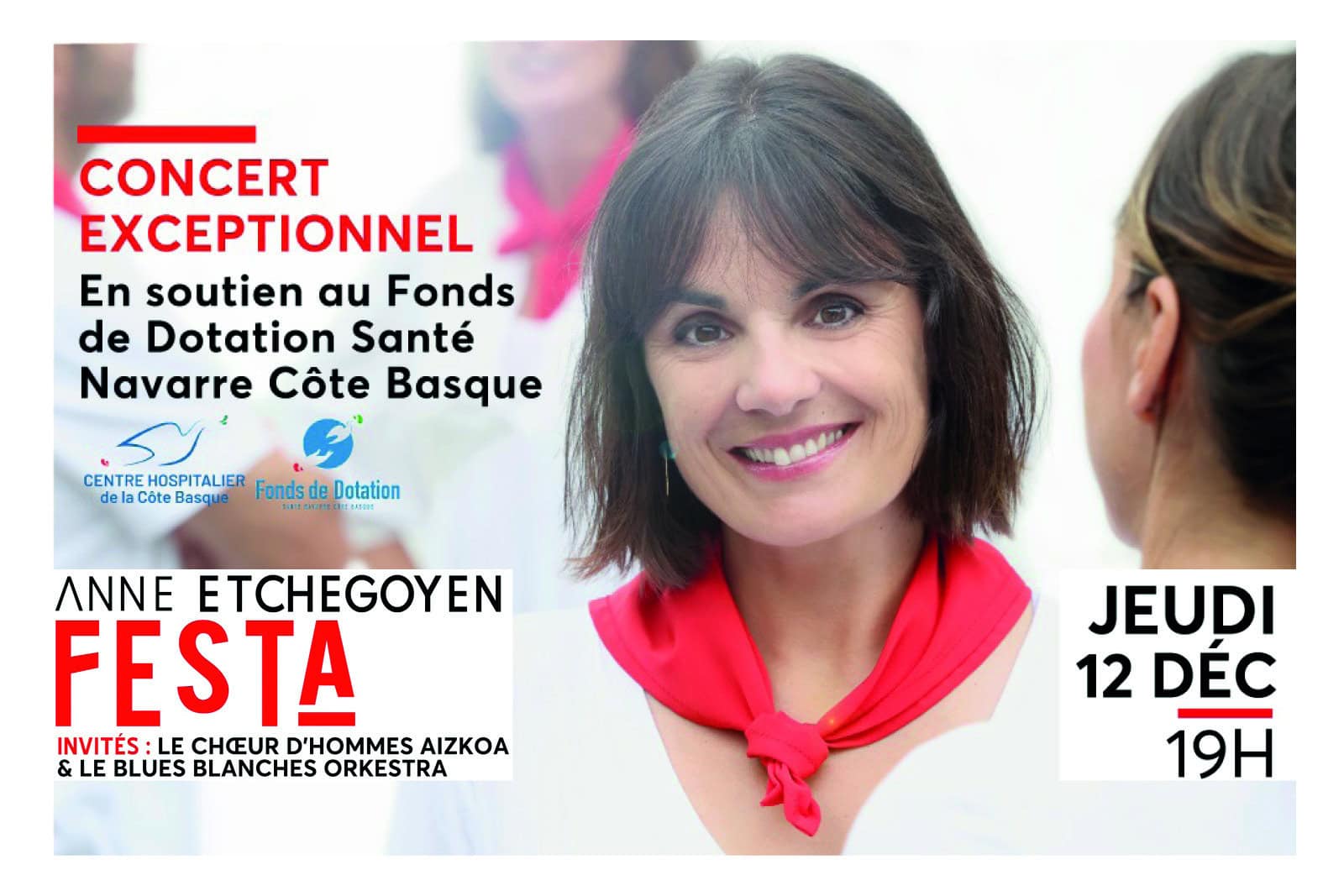 Concert exceptionnel d’Anne Etchegoyen le 12 décembre dans le Hall de l’Hôpital de Bayonne