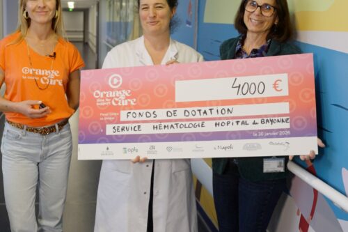 Remise de chèque pour le service hématologie du Centre Hospitalier de la Côte Basque
