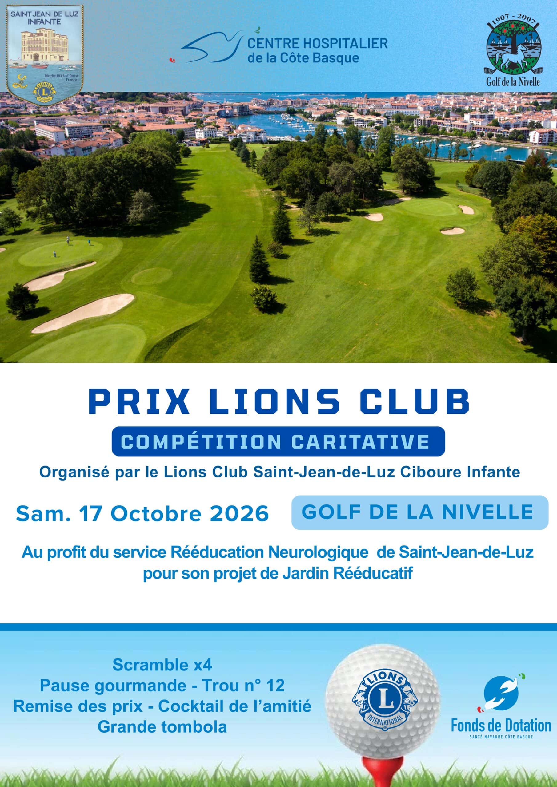 Soutenez une compétition de golf caritative au profit du Centre Hospitalier de la Côte Basque à Saint-Jean-de-Luz – Le 17 octobre 2026