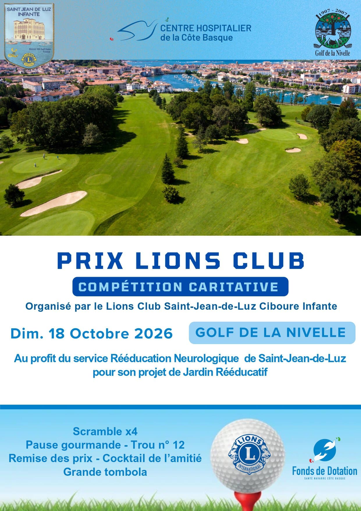 Soutenez une compétition de golf caritative au profit du Centre Hospitalier de la Côte Basque à Saint-Jean-de-Luz